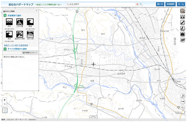 調べた市町村の白地図