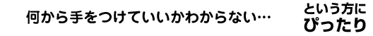 何から手をつけていいかわからない…という方にぴったり