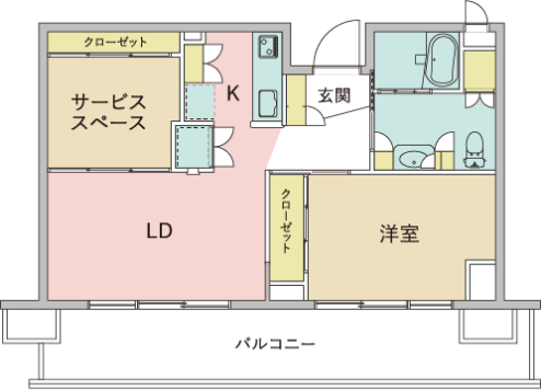 サンシティ横浜/居室一例（1人部屋）間取り図