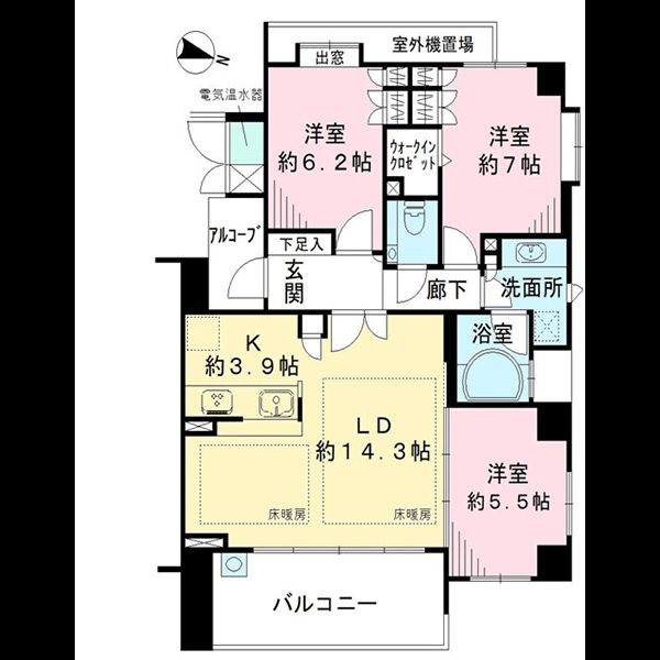 グランフォート岡本間取り図