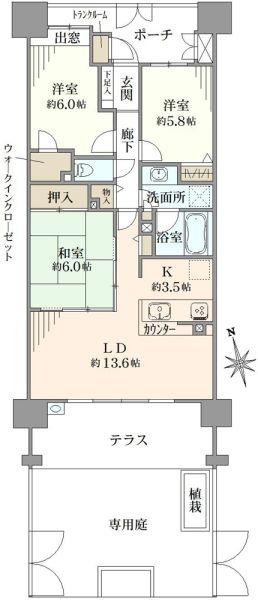 コスモひばりが丘ザ・ガーデンズフォートブリリアントヒル間取り図
