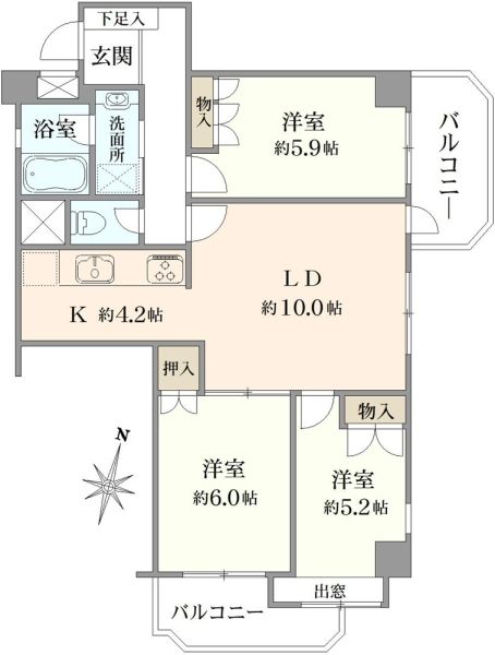 ベルヴィル船橋本町間取り図