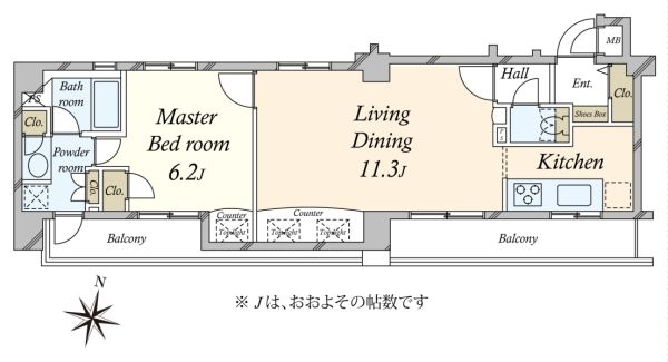 東急ドエル・アルス麻布十番 + 間取り