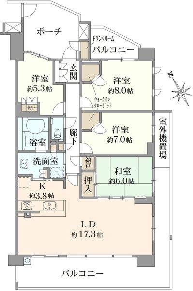 プラウド府中中河原間取り図