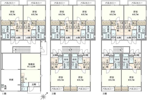 川口市東川口3丁目　一棟アパート間取り図
