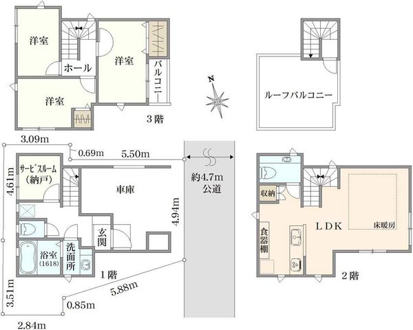 神奈川県藤沢市 川名間取り図