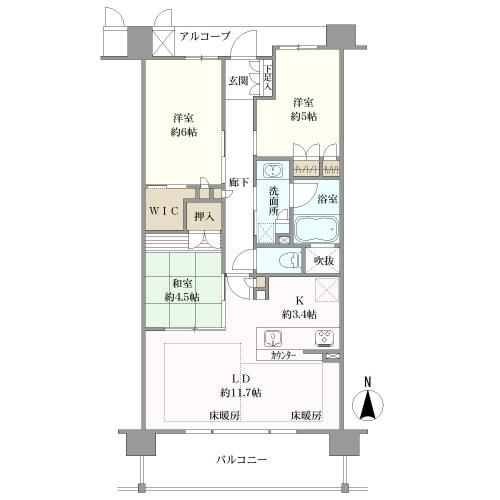 ル・パルトネール京都御屋敷町間取り図