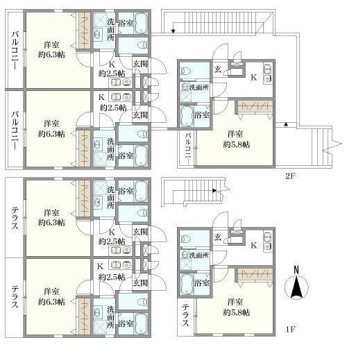 神奈川県横浜市港北区 篠原北２丁目間取り図