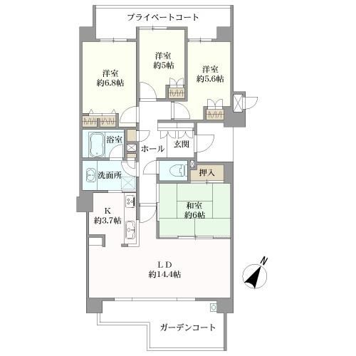 アイランドシティ・ヴェルデコートⅠ区１番館間取り図