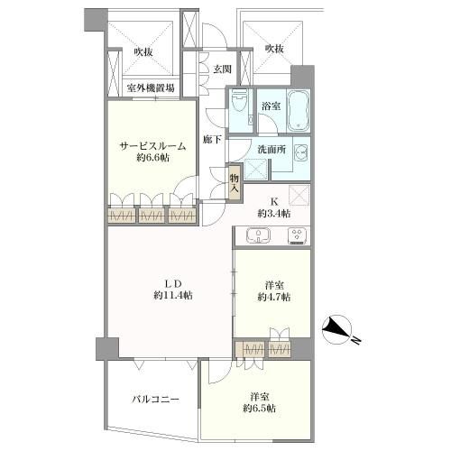東急ドエル・アルス横浜野毛坂間取り図