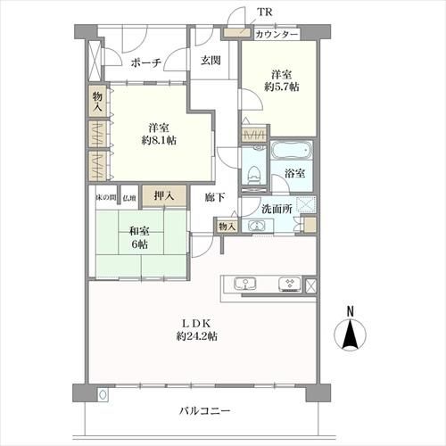 ジョイアコルテ阿倍野晴明丘間取り図