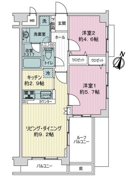 カインドステージ京王多摩センター間取り図