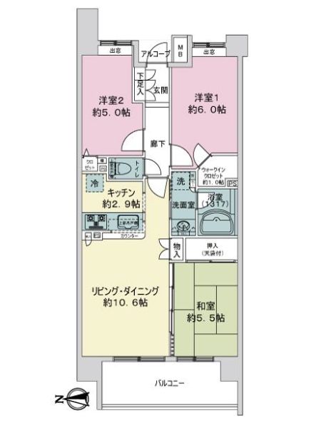 クレストフォルム横浜平沼間取り図