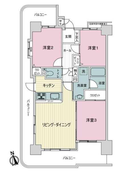 ライオンズマンション京命間取り図