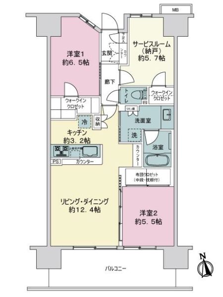 オーベルグランディオ八王子エアーズ間取り図
