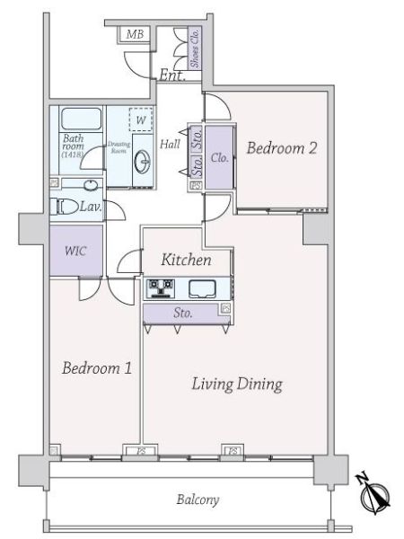 ライオンズマンション弦巻グランフォート間取り図