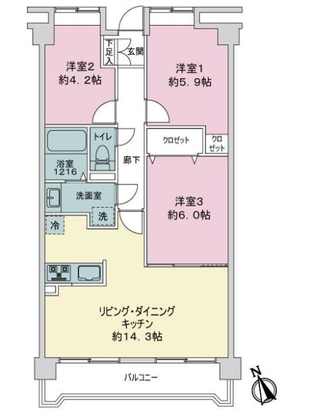 コープ野村長町間取り図