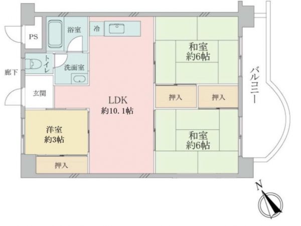 住吉台東住宅７号棟間取り図