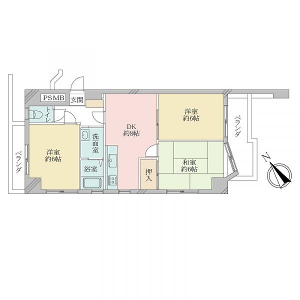 ハイコーポ梅屋敷間取り図