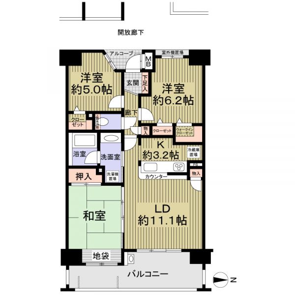 ダイアパレス与野Ⅱ間取り図