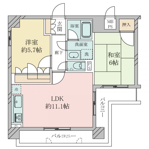 朝日プラザ兵庫永沢町Ⅱ間取り図