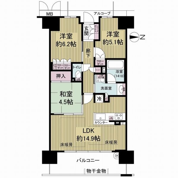 ブランズシティ上新庄間取り図