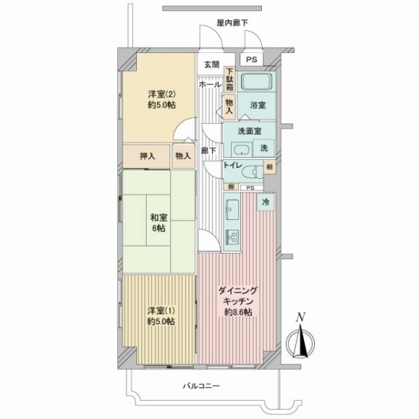 サンライズマンション多摩センター間取り図