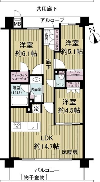 ガーデンパレス吹田千里丘Ｄｅｌｉｇｈｔ間取り図