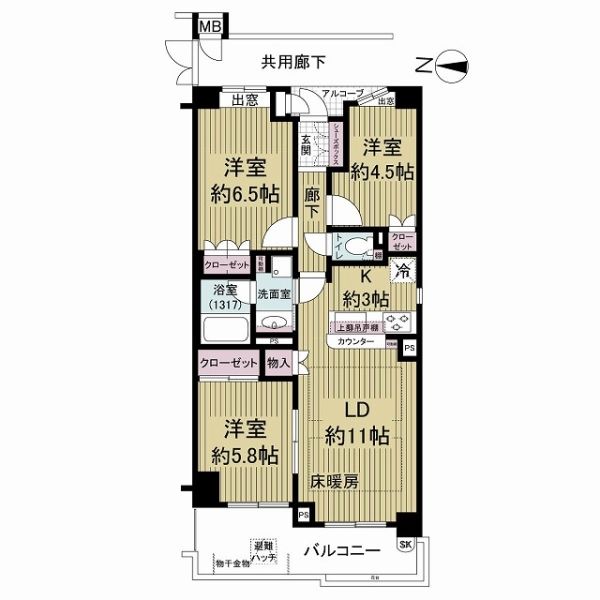 グランエスパス長岡天神間取り図
