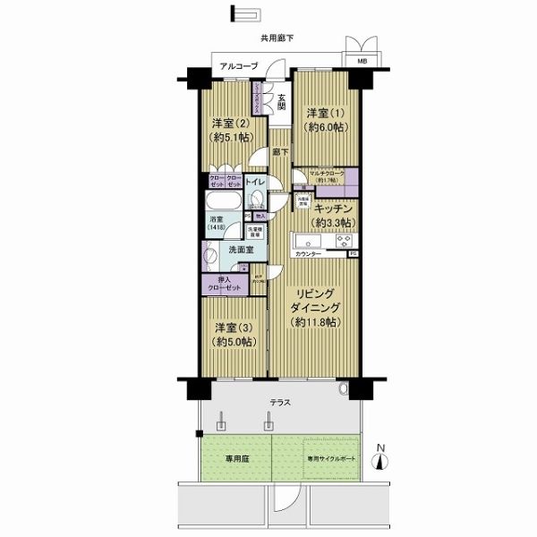 グランメディオ新三郷間取り図