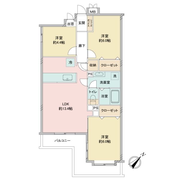 エクセルコート第２川口間取り図
