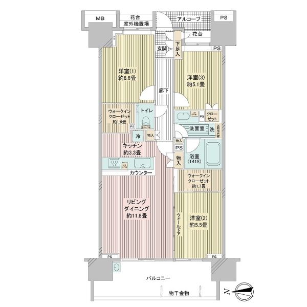 グランドメゾン狛江G棟間取り図