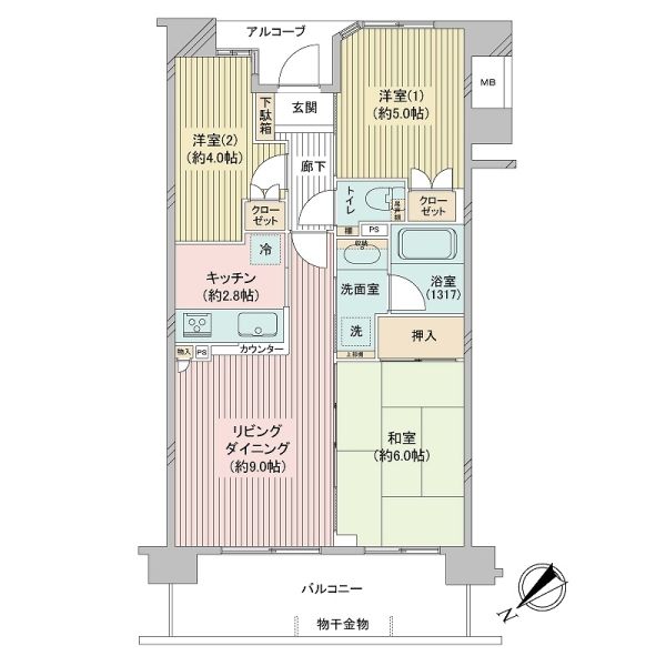 ナイスアーバンスクエア新川崎エアリーコート間取り図