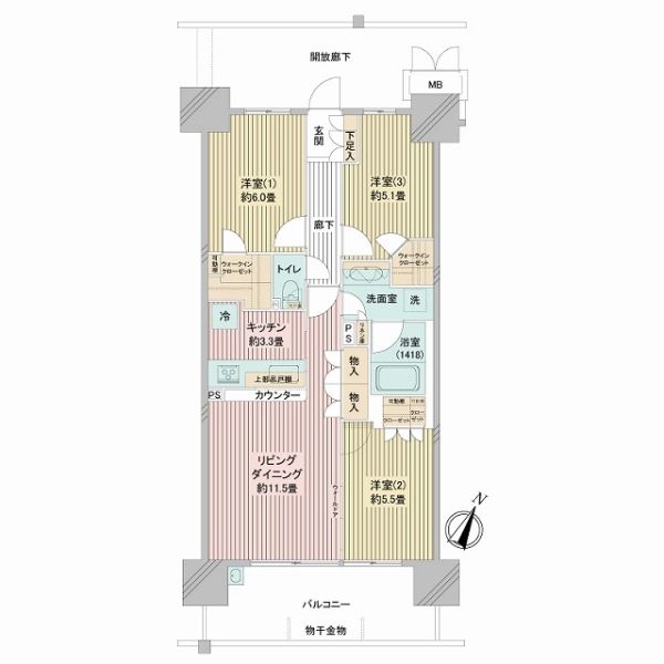 グランメディオ三郷中央間取り図