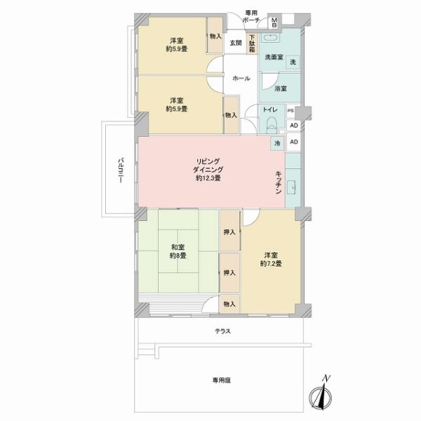 高尾スカイハイツ間取り図