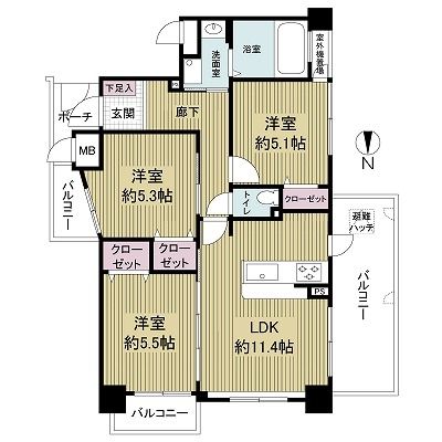 サンマンションアトレ西宮パッセ間取り図