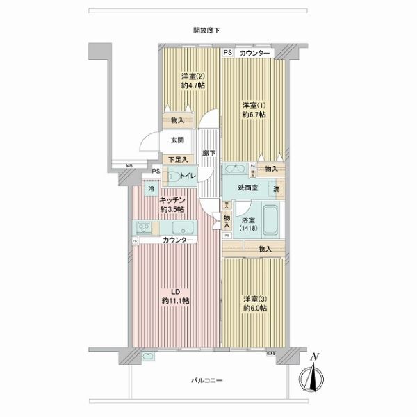 ヴィルヌーブ南浦和サウスコート間取り図