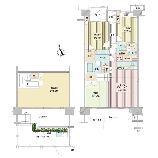 若葉台ワーズワースの丘Ｄ棟間取り図