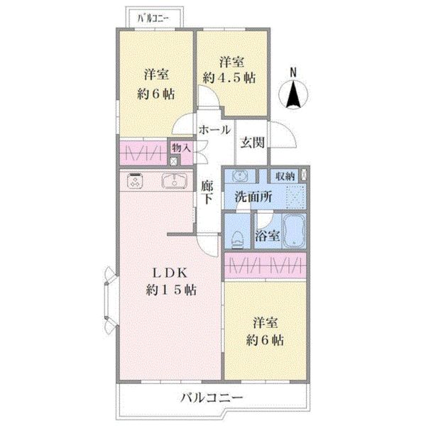 品川八潮パークタウン潮路北第１ハイツ　６１号棟間取り図