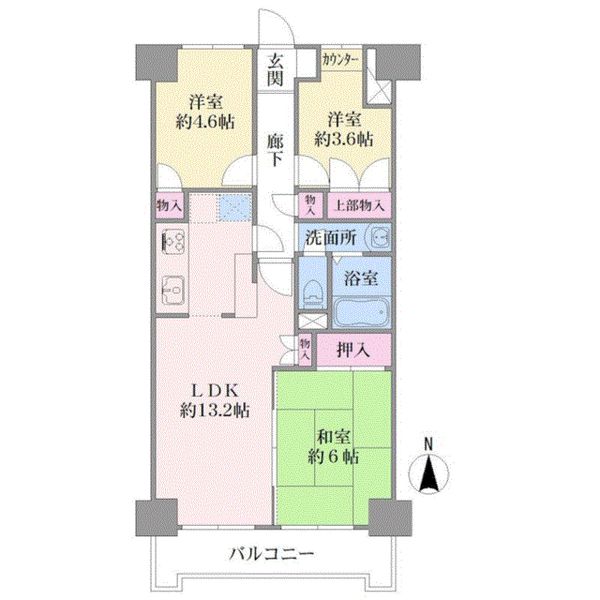 エンゼルハイム鹿浜第６間取り図