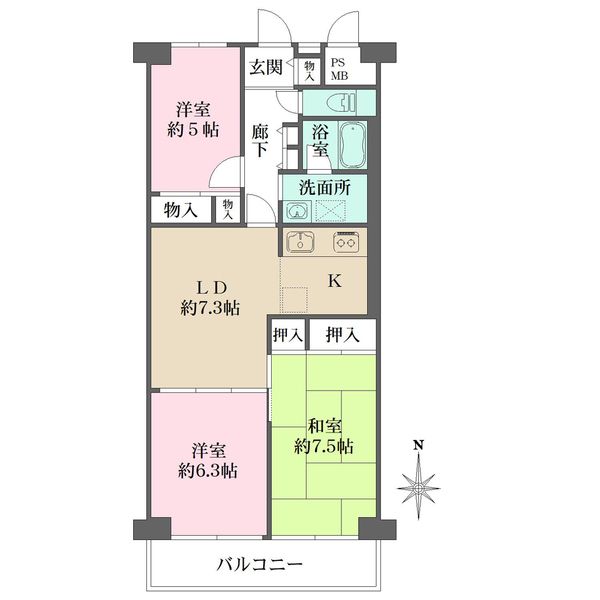 亀有グリーンマンション間取り図