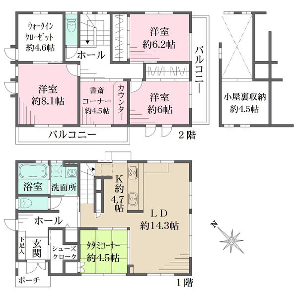 愛知県名古屋市中村区 烏森町８丁目間取り図