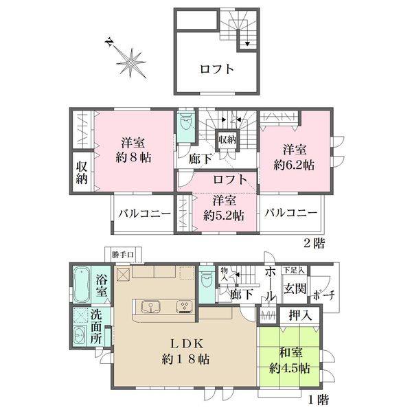 広島県広島市東区 戸坂大上４丁目間取り図